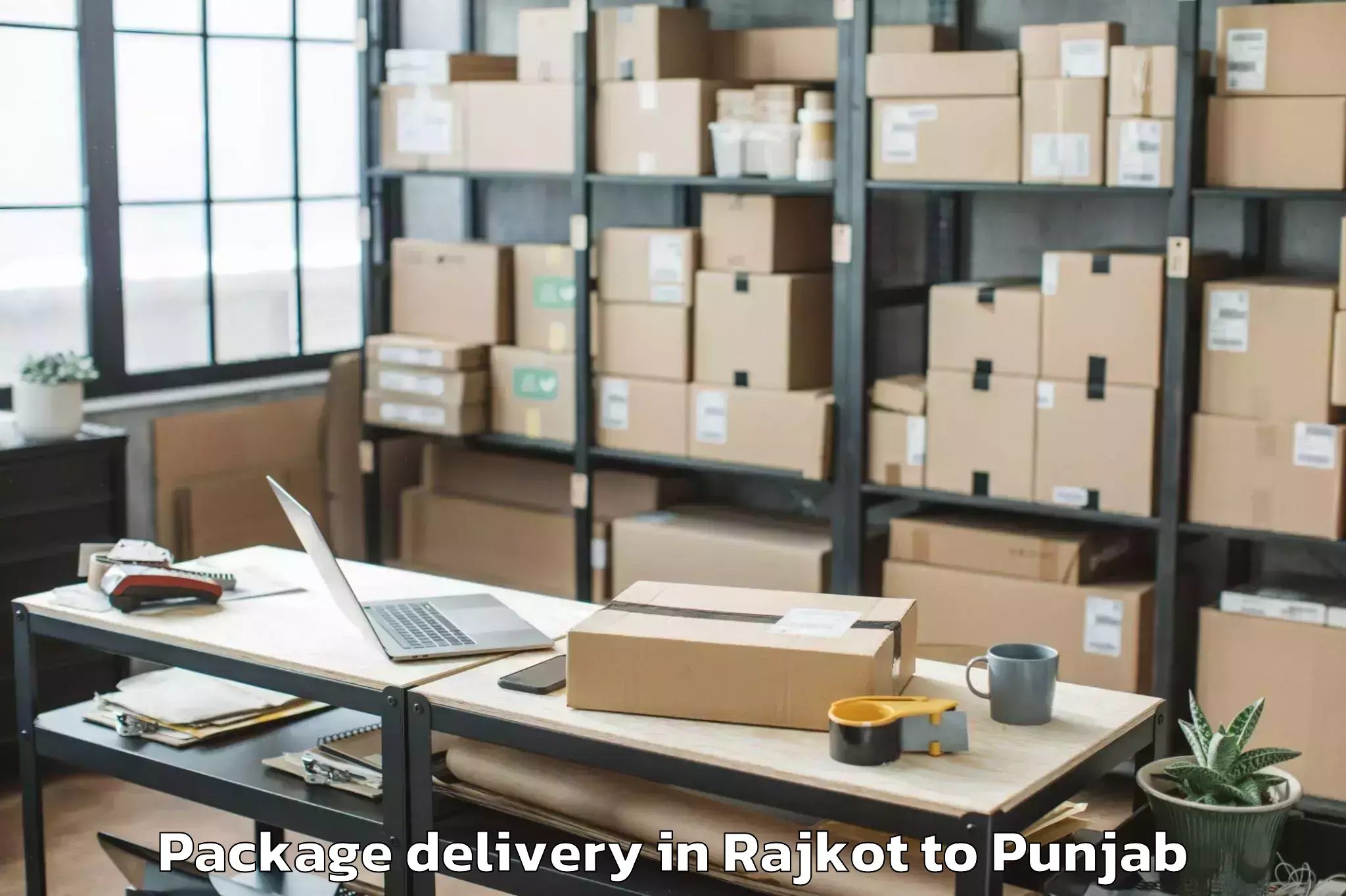 Easy Rajkot to Rampura Package Delivery Booking